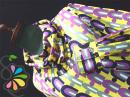 レトロ モダン柄 くしゅオフタートル チュニック カットソー