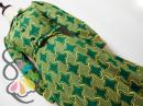 緑×黄色 刺繍 昭和レトロ モダン ワンピース
