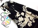 モノトーン フラワー カシュクール シフォン ワンピース