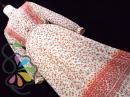 ナチュラル レトロ トリコロール フラワー シフォン ワンピース