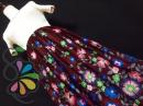 レトロ ポップ 70年代 フラワー リブトップ ワンピース