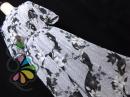レトロ 和風 モダン フラワー シフォン ワンピース