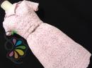 レトロ 桜ピンク フラワー レース 刺繍 ワンピース