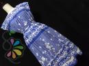 レトロ ボーダー 植物柄 ワンピース
